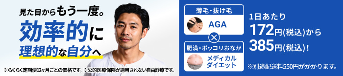 男性AGA×メディカルダイエットセットプランはこちら
