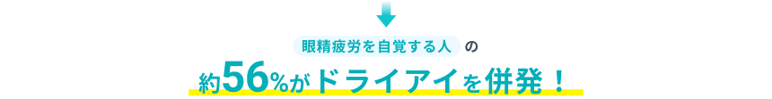 眼精疲労を自覚する人の約56%がドライアイを併発!