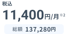 税込11,440円※2 総額137,280円