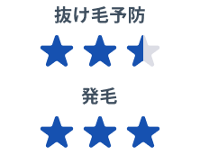 抜け毛予防レベル：2.5 発毛レベル：3