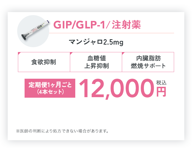 GIP・GLP-1 / 注射薬 マンジャロ 2.5mg