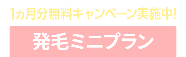 1ヵ月分無料キャンペーン実施中! 発毛ミニプラン