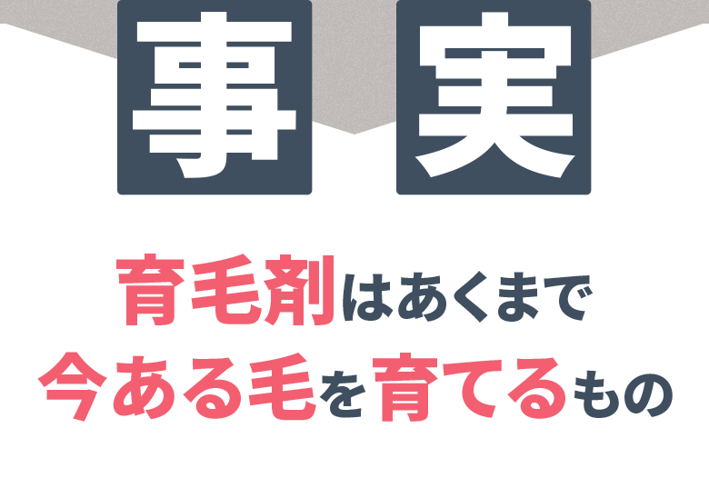 事実：育毛剤はあくまで今ある毛を育てるもの