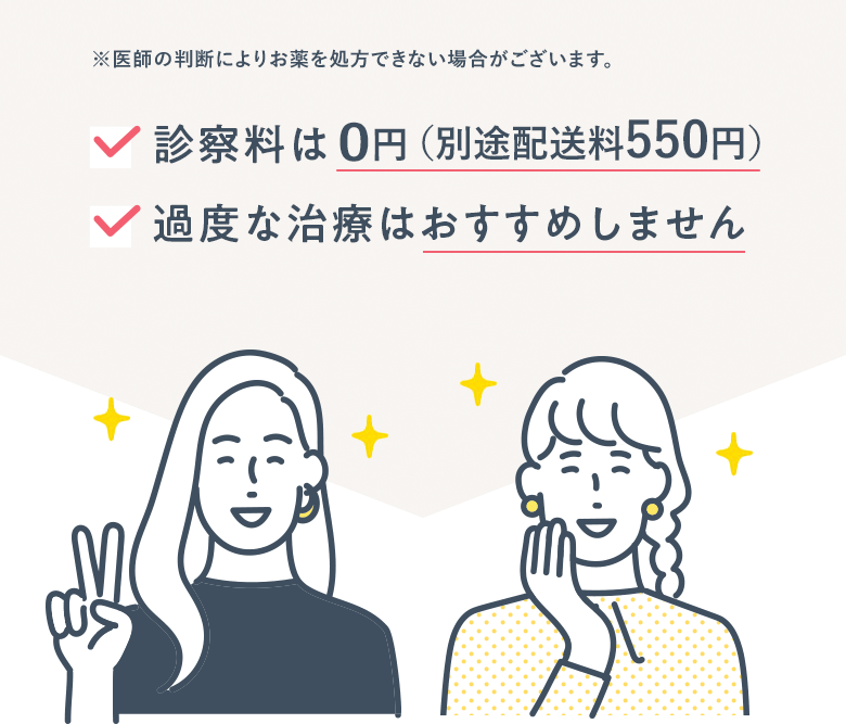 診察料はずっと無料 かかるのは薬代だけ 過度な治療はおすすめしません