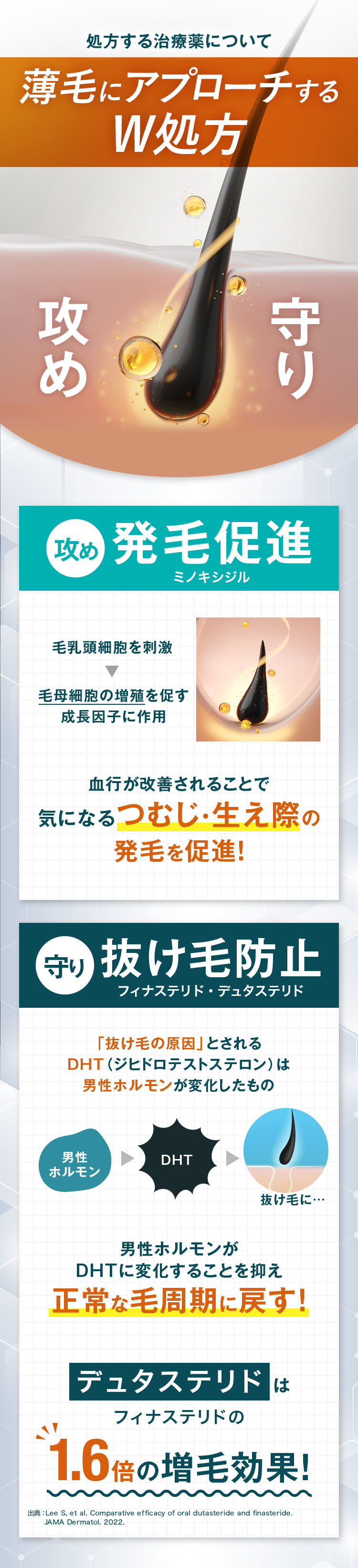 薄毛に効かせるW処方