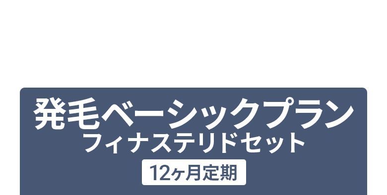 薄毛が進んできた方には：発毛ベーシックプラン12ヶ月定期