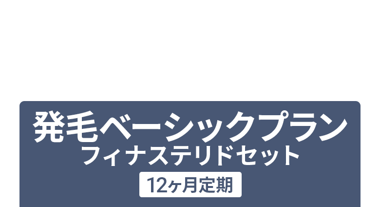 薄毛が進んできた方には：発毛ベーシックプラン12ヶ月定期