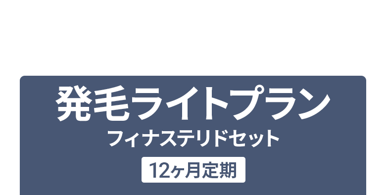 発毛を実感したい方：発毛ライトプラン12ヶ月定期