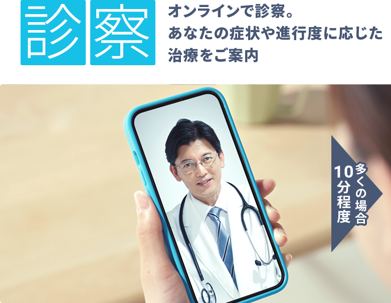 診察：オンラインで診察