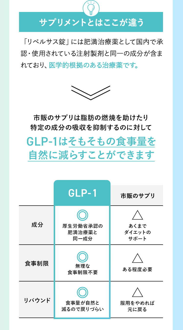 サプリメントとはここが違う