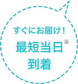 すぐにお届け！最短当日到着