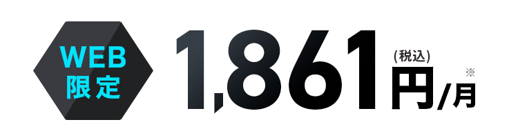 WEB限定 税込1,861円/月※