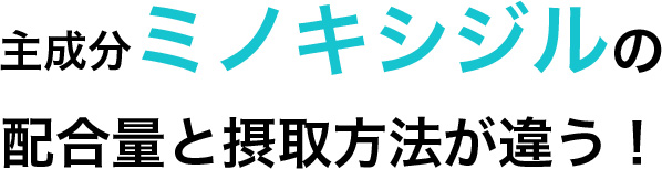 主成分ミノキシジルの配合量と摂取方法が違う！