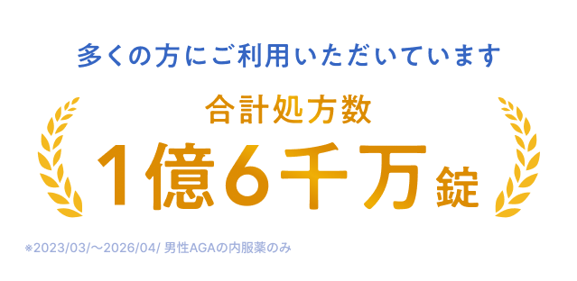 実績2 多くの方にご利用いただいています 合計処方数1億6千万錠